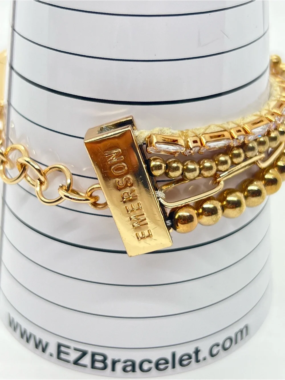 Victoria Emerson Multi-Strand Gold Tone Bracelet Bohemian Festival